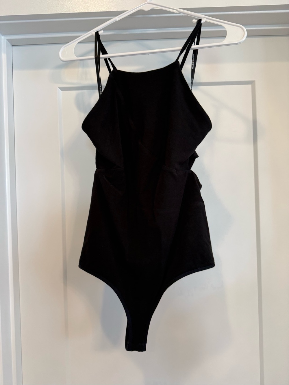 Marciano/Guess Women’s Size L black bodysuit with side cutouts and open back